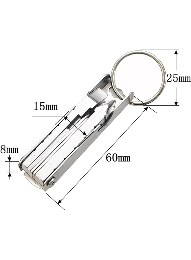 PROMASS Keychain Multitool, Multi Function Repair Tool, 11 In 1 Multi Purpose Repair Tool, Keychain With Screwdriver, Sturdy and Durable, for Bottle Opener, Wrench, Ruler, Card Pin, Mobile Phone Holder  - Image 2