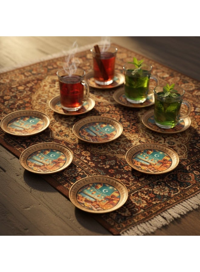 طقم أطباق تقديم وكوسترات رمضانية 6 قطع - Image 3