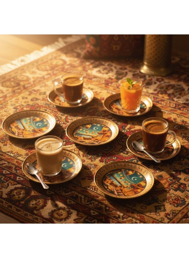 طقم أطباق تقديم وكوسترات رمضانية 6 قطع - Image 5