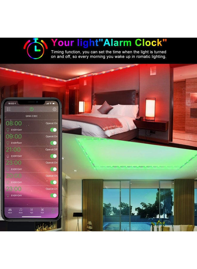 NIBEMINENT LED RGB Strip Light Kit With BT Controller Music Mode 24 Key Remote 5M Multicolour 17.7x6x16.7cm - Image 4