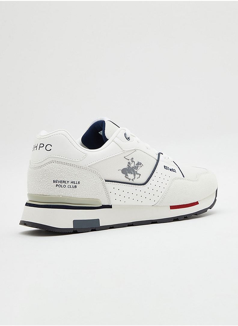 BEVERLY HILLS POLO CLUB - Men's Printed Low Top Sneaker In White - Image 1
