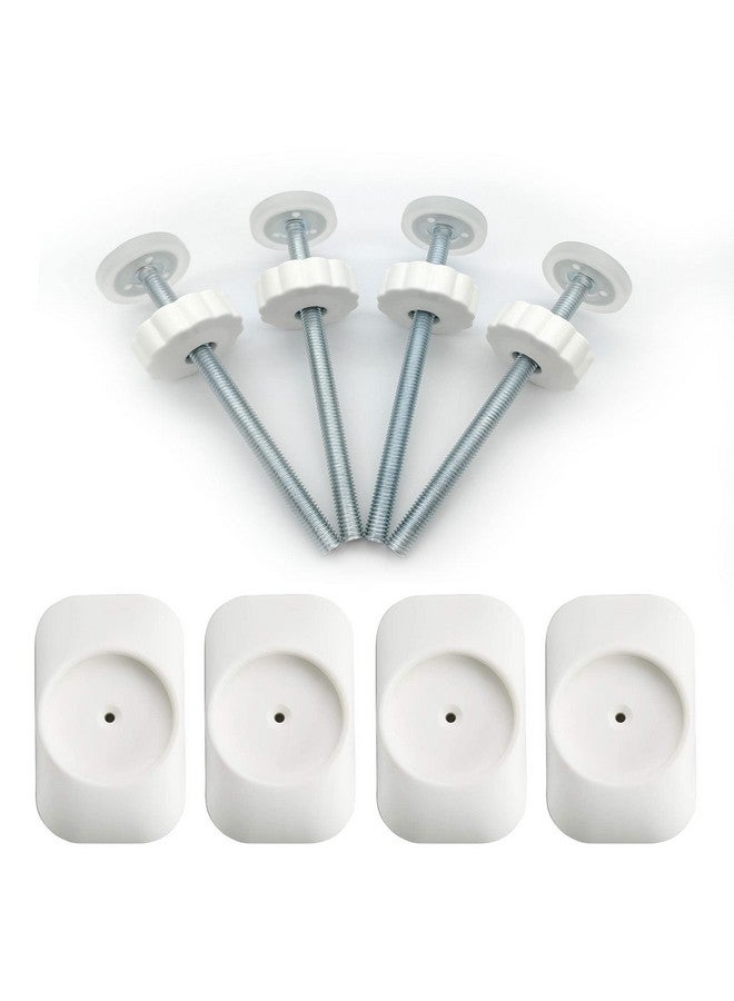 vmaisi Baby Gate Extender Extention4 Pack Baby And Pet Safety Stair Gate Threaded Spindle Rods Replacement Parts Bundle With Wall Protector (Roundwhite4 Pack)  - Image 2