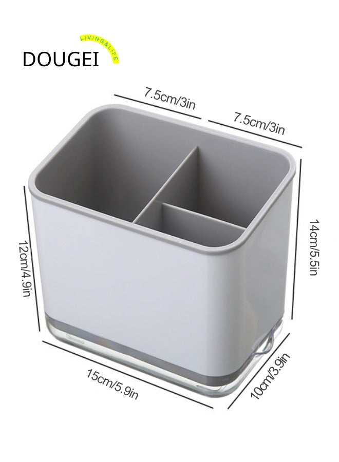 DOUGEI Utensil Holder Cutlery Drainer Sink Caddy, Chopsticks Holder Spoon Chopsticks Fork Drain Rack Basket Storage Holder Organizer Compartment Box - Image 3