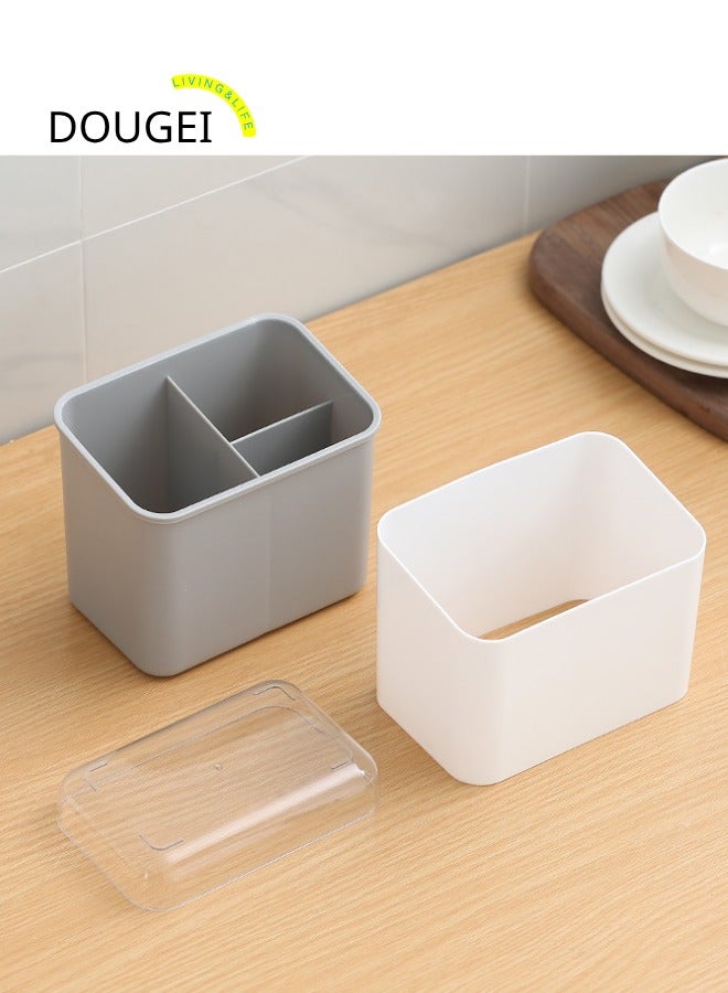 DOUGEI Utensil Holder Cutlery Drainer Sink Caddy, Chopsticks Holder Spoon Chopsticks Fork Drain Rack Basket Storage Holder Organizer Compartment Box - Image 4