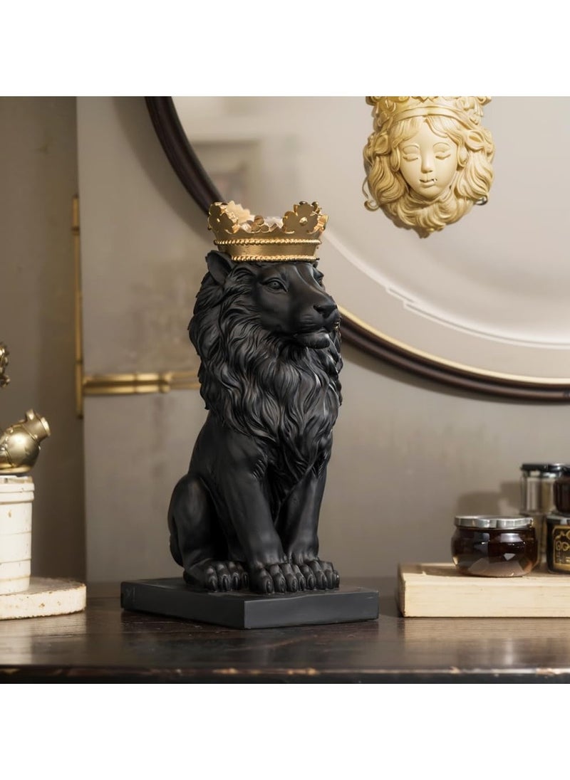 Generic Lion and King Crown Statue - Collectible Home Decor Statues 23cm x 15cm x 37cm  - Image 4