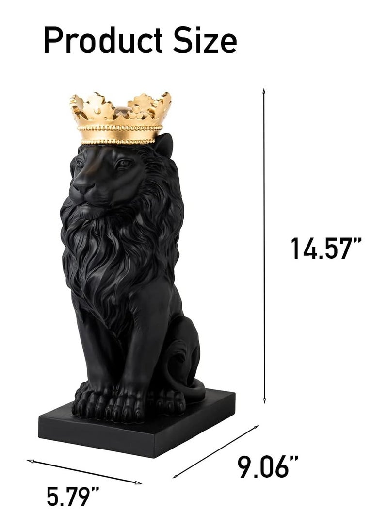 Generic Lion and King Crown Statue - Collectible Home Decor Statues 23cm x 15cm x 37cm  - Image 3