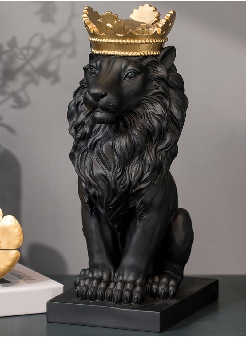 Generic Lion and King Crown Statue - Collectible Home Decor Statues 23cm x 15cm x 37cm  - Image 1