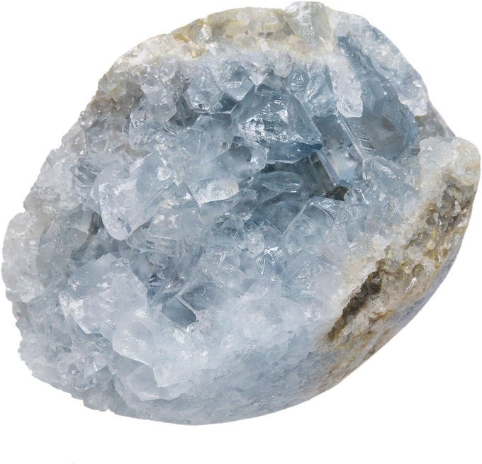 NATURAL CELESTITE MINERAL CRYSTAL GEODE CLUSTER SPECIMEN STONE FOR CRYSTALS HEALING REIKI HOME DECORATION(0.2LB-0.3LB)