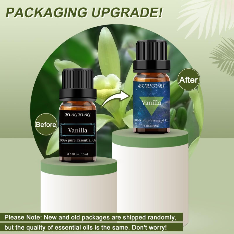 BURIBURI 100ML Vanilla Essential Oil, 100% Pure Undiluted Aromatherapy Vanilla Oil 3.38fl.oz for Soap, Candle Making, Massage, Diffuser, Humidifier - Image 4