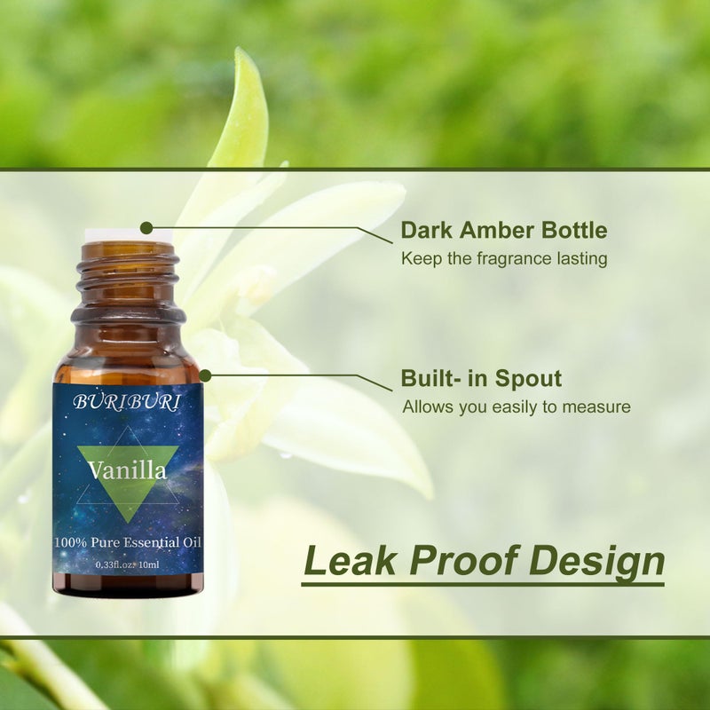 BURIBURI 100ML Vanilla Essential Oil, 100% Pure Undiluted Aromatherapy Vanilla Oil 3.38fl.oz for Soap, Candle Making, Massage, Diffuser, Humidifier - Image 5