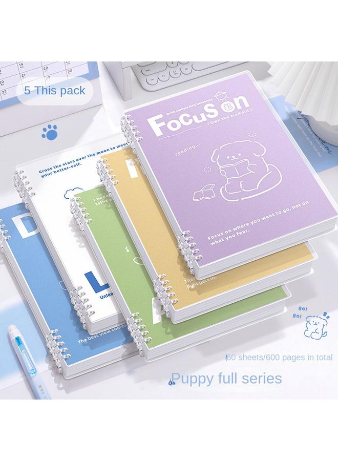 Bluejw Cross-border New Line Puppy Loose-leaf Notebook B5 Horizontal Line Notebook New Art Student A5 Loose-leaf Notebook - Image 1