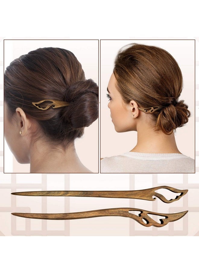 Chuangdi - 8 Pieces Wooden Hair Sticks Japanese Hair Chopstick For Women Bun Maker Chinese Chopstick Hair Pins For Women Long Hair Handmade Chignon Maker Hair Accessories (Classic Pattern) - Image 1