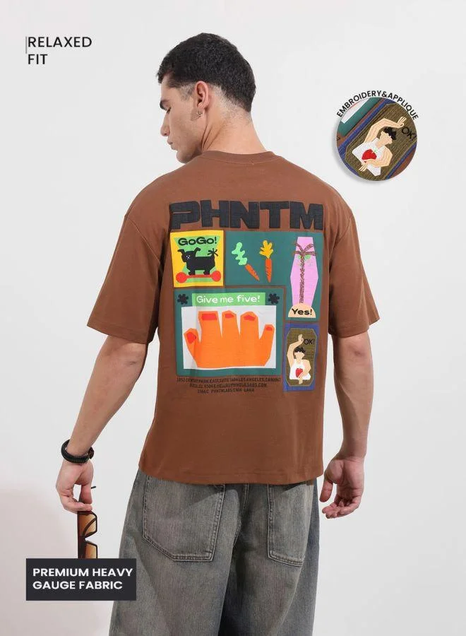 The Indian Garage Co Men Relaxed Fit Graphic Printed Crew Neck Half Sleeves T-Shirt