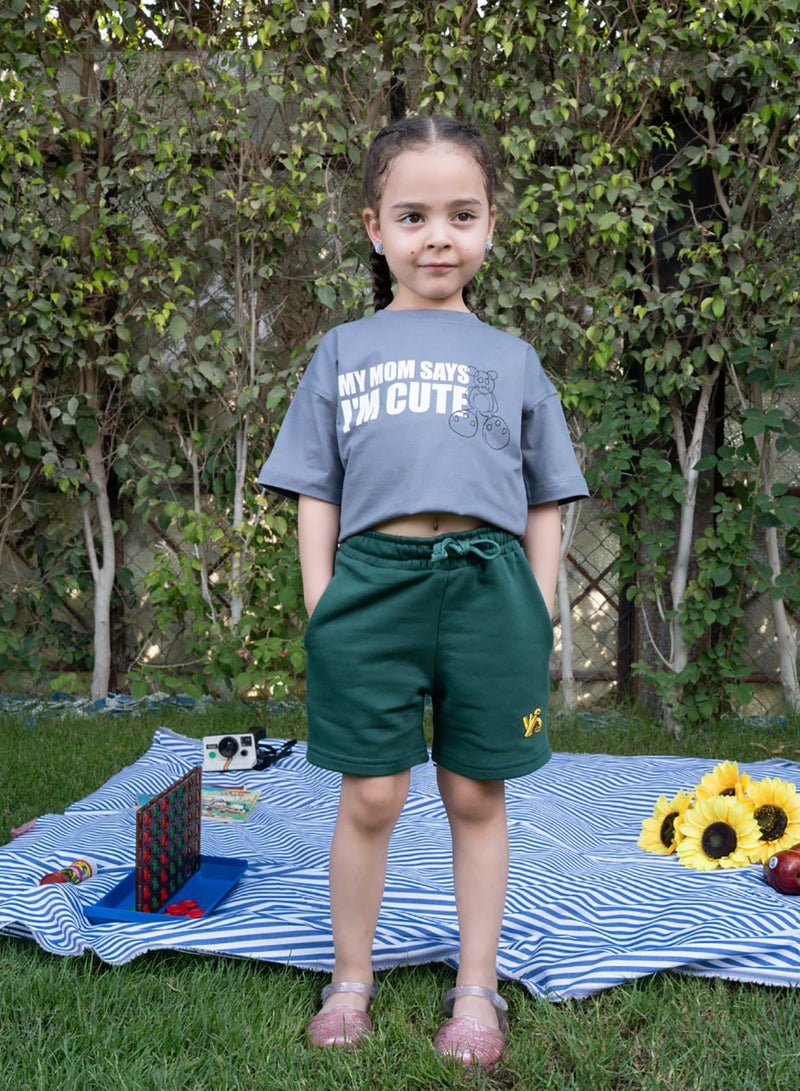 In Your Shoe Green Wide-Leg Kids Sworts - Image 5