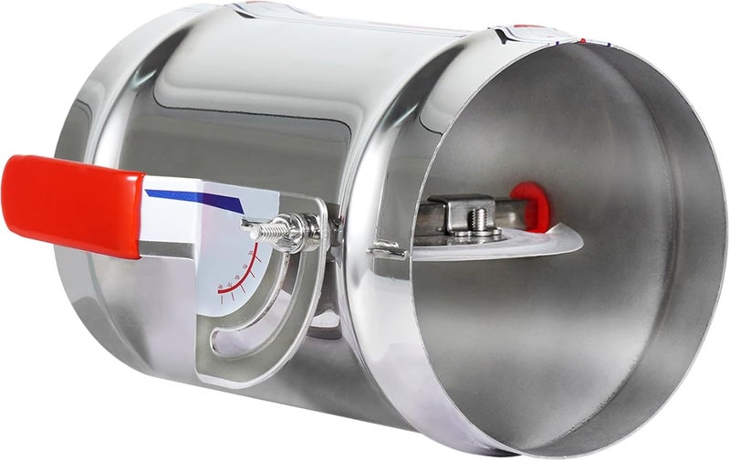 TOP-VIGOR 6 Inch Stainless Steel Manual Backdraft Damper for HVAC Systems - Image 1