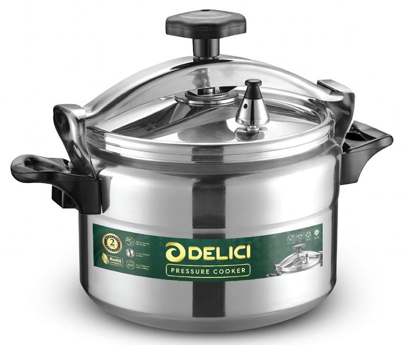 DELICI 15 Litre Aluminium Pressure Cooker – Heavy-Duty Durable Body & Lid, Fast & Safe Cooking, Heat-Resistant Strong Base, Safety Lock, Long-Lasting Gasket, ISI Certified – DPC 15A, 2-Year Warranty - Image 1