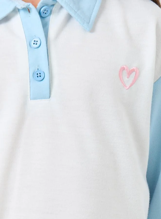 Styli Styli Girls White Polo T-Shirt Dress