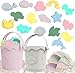 TGIQROVE 21Pcs Baby Beach Toys Silicone Beach Toys Baby Beach Essentials Travel Friendly Beach Set 2 Bucket 2 Shovel 16 Sand Molds Beach Bag Sand Toys for Toddlers 13 - Image 2