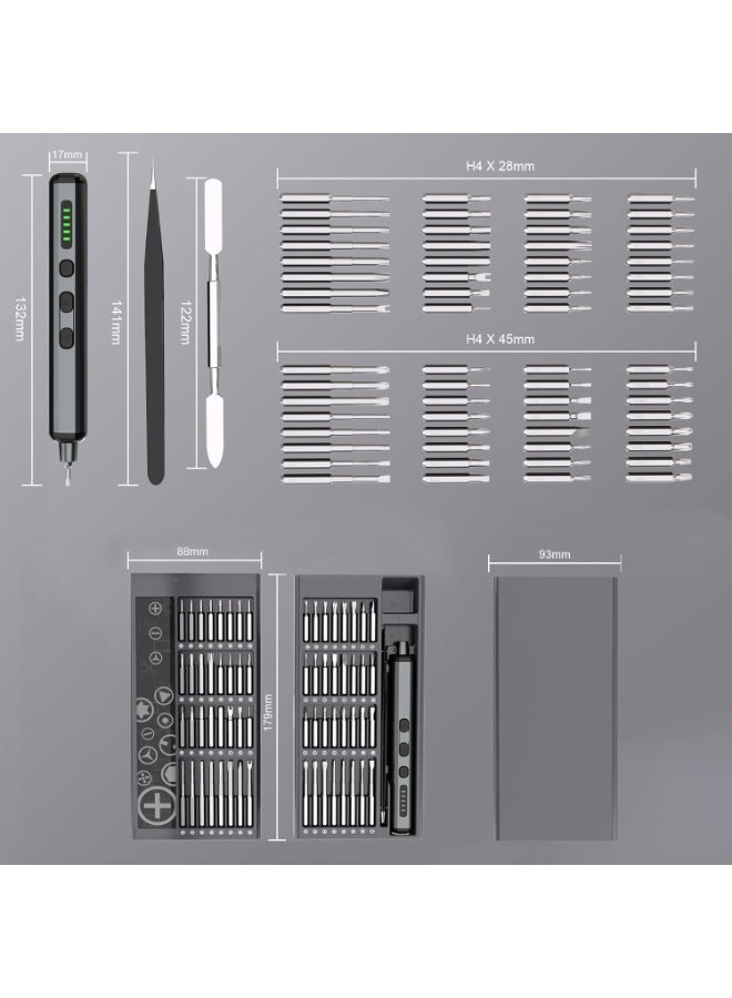 Electric Screwdriver Set, 68-in-1 Cordless Precision Electric Screwdriver Kit with 64 Magnetic Bits, 5 Torque Settings, Repair Tool Set for Phone Camera Laptop Watch  - Image 2
