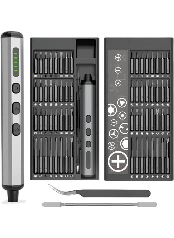 Electric Screwdriver Set, 68-in-1 Cordless Precision Electric Screwdriver Kit with 64 Magnetic Bits, 5 Torque Settings, Repair Tool Set for Phone Camera Laptop Watch  - Image 1