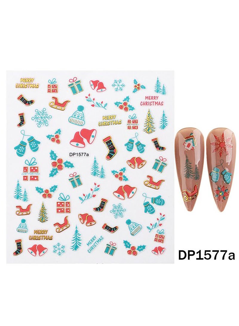 brunson Christmas Nail Stickers Decals, Winter Snowflakes Snowman 3D Self-Adhesive Nail Art Stickers Cute Elk Santa Claus Design Nail Decorations Xmas DIY Manicure Supplies for Women Girls - Image 2