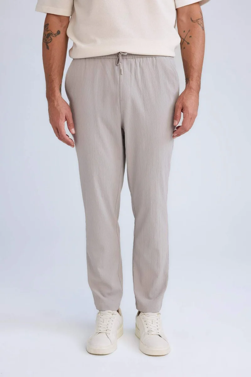 Defacto  Relax Fit Straight Leg Summer Fabric Trousers for Men | Best Price UAE