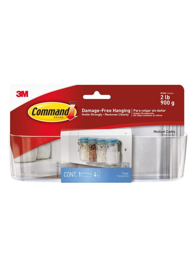 Command Medium Caddy, Holds up to 2 lb, 7.5" x 2.1" x 2.1", 1 Caddy with 4 Command Strips, Damage Free Organization Wall Mount to Cabinet, Kitchen, Pantry, Closet, or Under Sink - Image 1