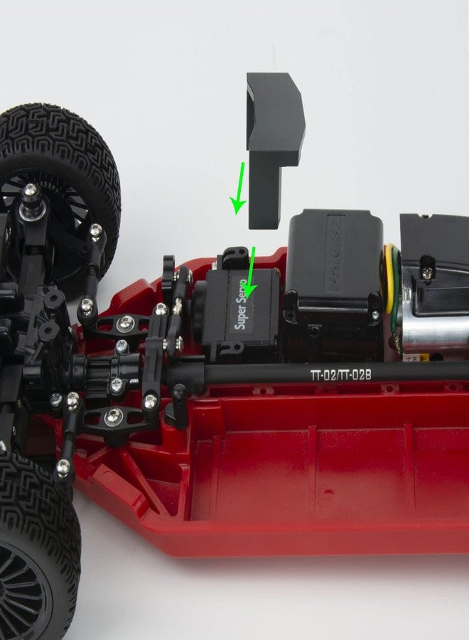 HOBOHY TT02 Aluminum Servo Mount for Tamiya 1/10 RC Car TT-02 54977 Chassis Upgrades Replace Parts（Black） - Image 4