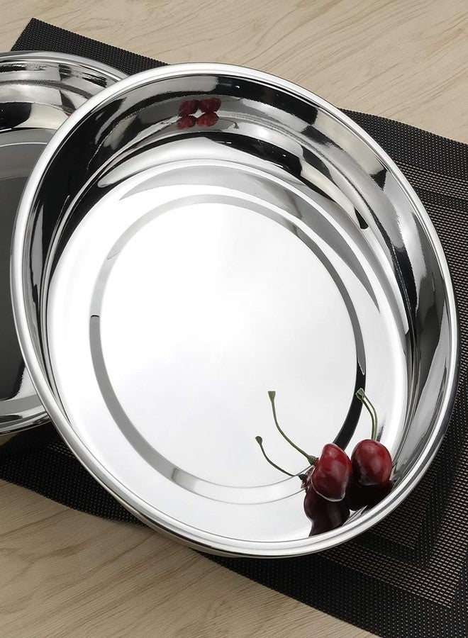 Kekow Stainless Steel Dinner Plate, Large Round Plates, 10-INCH, 4-Pack - Image 5