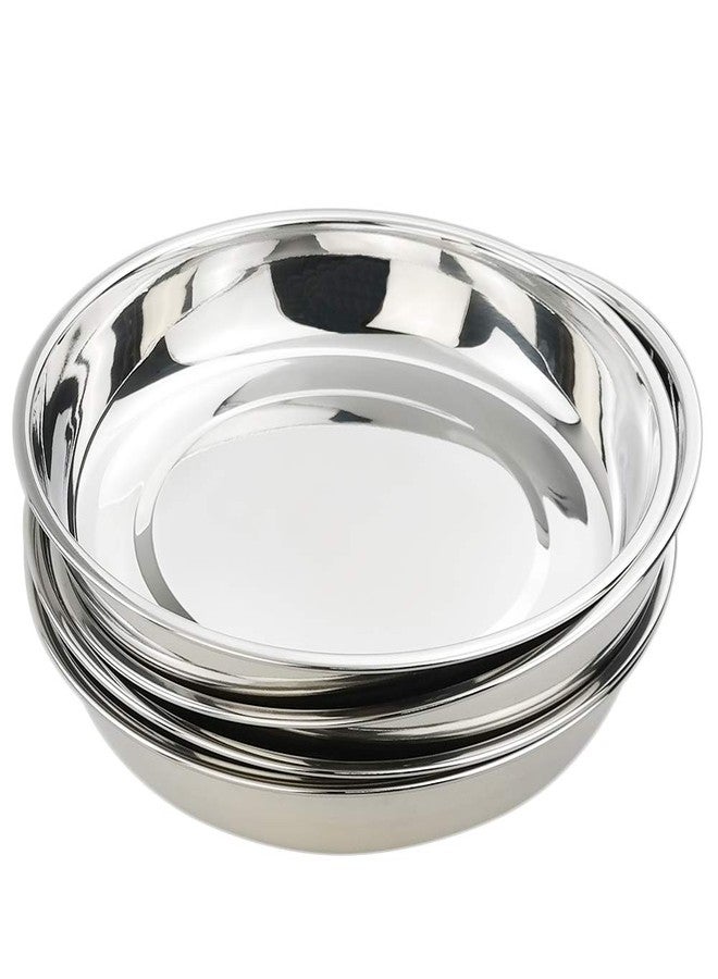 Kekow Stainless Steel Dinner Plate, Large Round Plates, 10-INCH, 4-Pack - Image 1
