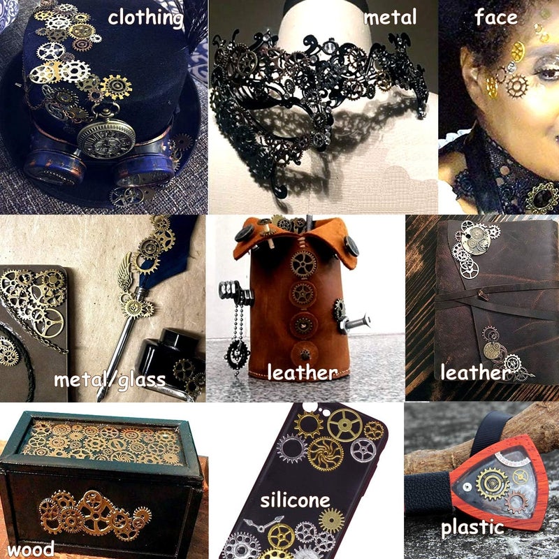 BIHRTC 100 Gram DIY Assorted Color Antique Metal Steampunk Gears Charms Pendant Clock Watch Wheel Gear for Crafting, Jewelry Making Accessory - Image 5