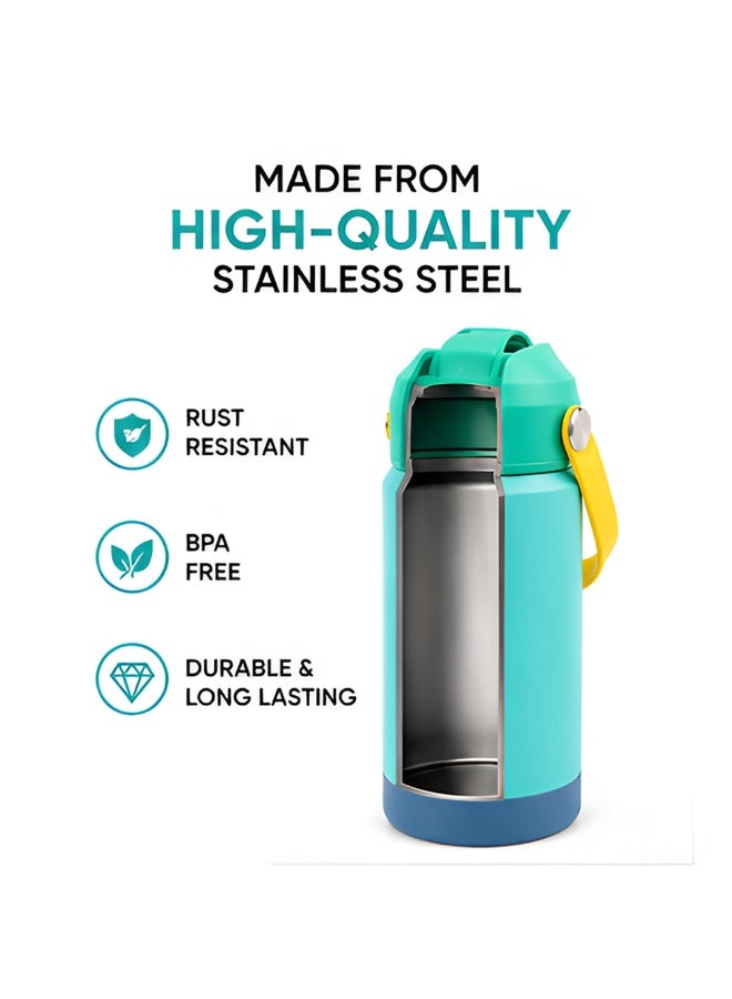 Cocobee-Insulated Stainless Steel Water Bottle, Leakproof, Soft Handle Grip, Odour Free, 500Ml, 3 Years+ - Green - Image 3