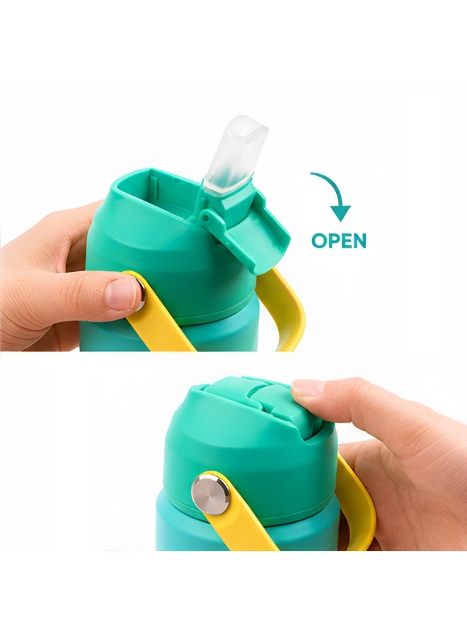 Cocobee-Insulated Stainless Steel Water Bottle, Leakproof, Soft Handle Grip, Odour Free, 500Ml, 3 Years+ - Green - Image 2