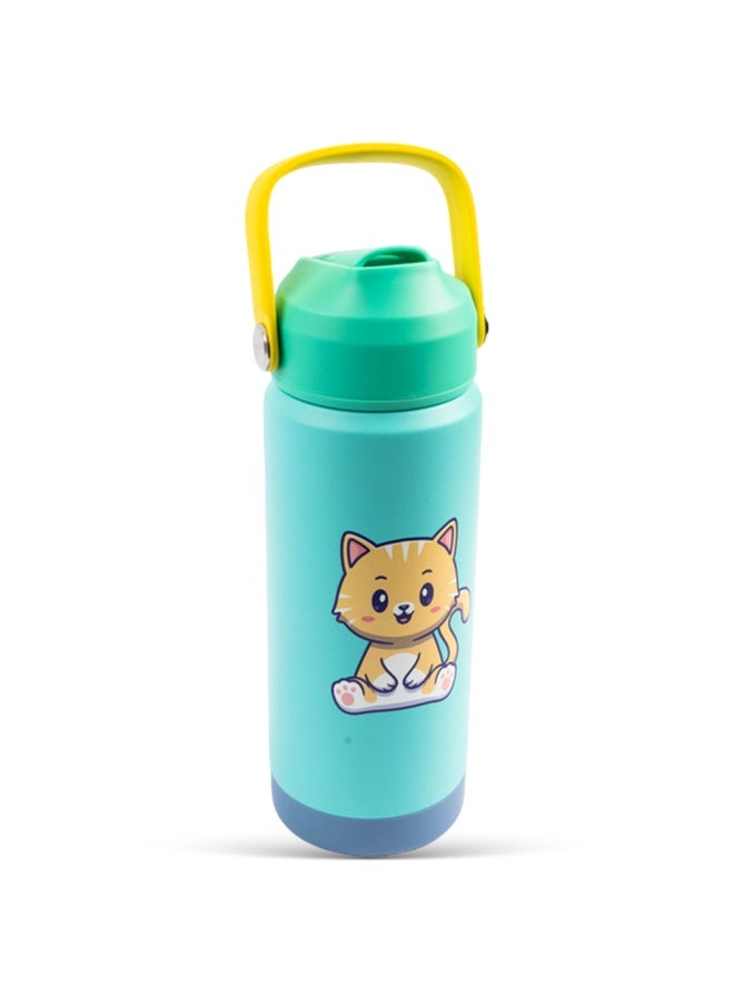 Cocobee-Insulated Stainless Steel Water Bottle, Leakproof, Soft Handle Grip, Odour Free, 500Ml, 3 Years+ - Green - Image 1