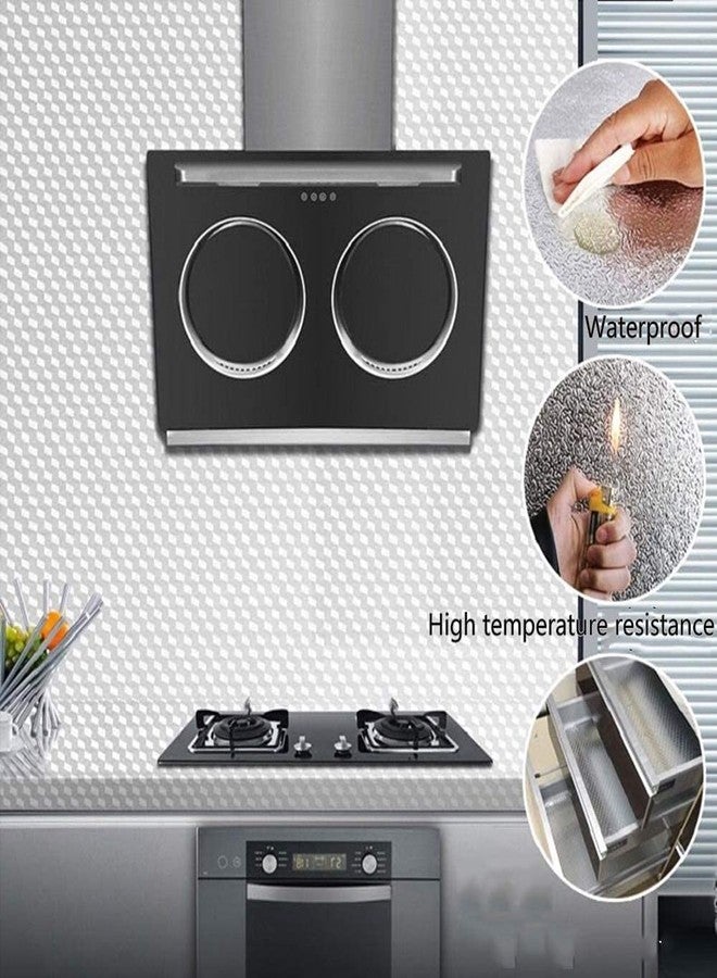 SKOFRI Kitchen Backsplash Aluminum Foil Sticker Oil/Waterproof Self Adhesive Paper for Countertop Drawer Cabinets Shelf Liner, Peel and Stick - Image 5