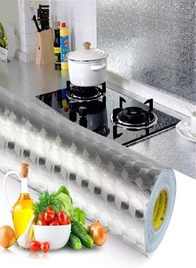 SKOFRI Kitchen Backsplash Aluminum Foil Sticker Oil/Waterproof Self Adhesive Paper for Countertop Drawer Cabinets Shelf Liner, Peel and Stick - Image 3