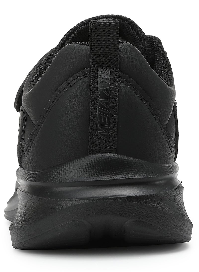 Sky View Boys Girls Sneakers Hook and Loop Kids Sports Shoes Unisex Lightweight Breathable Athletic Running Tennis Fitness School Shoes for Toddler/Little Kid/Big Kid Black  - Image 4