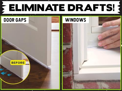 ALIEN TAPE Alien Draft Insulation Tape Transparent Silicone Weather Stripping Door Seal Strip and Under Door Draft Stopper for Windows and Door Bottoms As Seen On TV - Image 4