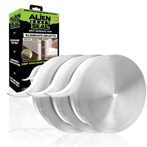 ALIEN TAPE Alien Draft Insulation Tape Transparent Silicone Weather Stripping Door Seal Strip and Under Door Draft Stopper for Windows and Door Bottoms As Seen On TV - Image 1