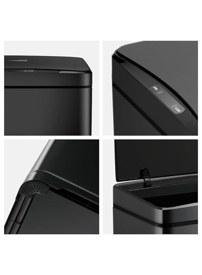 Zaboon Tech 13 Gallon 50 L Stainless Steel Automatic Smart Waste Bin Touchless Sensor Trash Can For Restaurants And Industrial Settings 13 Gallon 50 Litres Black - Image 2