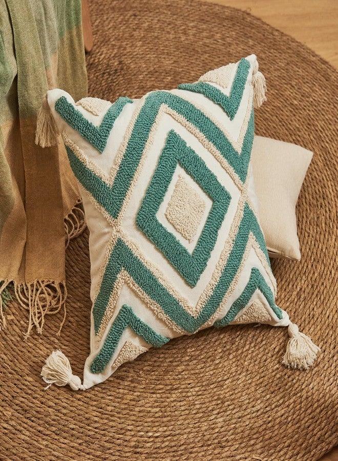 lifein 18x18 Pillow Covers-Throw Pillow Cover,Tufted Boho Jacquard Pillow Covers,Farmhouse Decorative Pillow Cover,Pillow Cases for Gift,Couch,Sofa,Bed,Chair,Living Room,Home Decor(18x18inch) - Image 4
