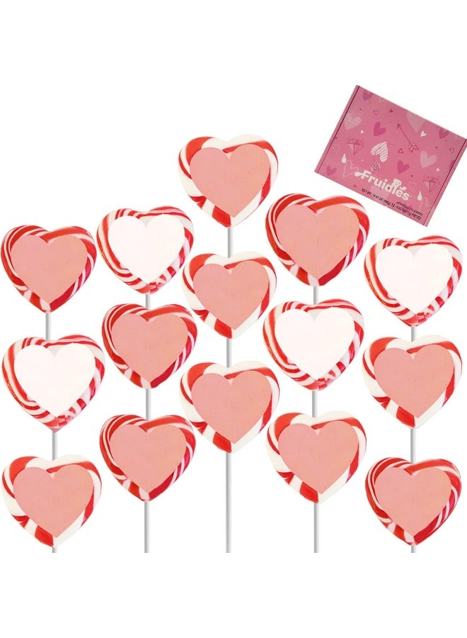Fruidles Valentine's Red and White Swirl Heart Lollipop Candy Sucker Assorted, Individually Wrapped (12-Pack) - Image 4