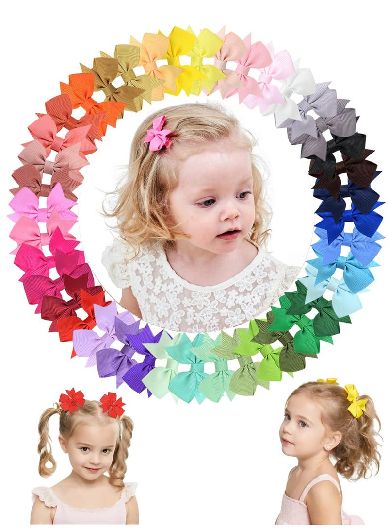 40 قطعة دبابيس شعر للأطفال - مشابك شعر بأقواس للبنات بأحجام صغيرة، مشابك تمساح للأطفال الرضع والأطفال الصغار، 40 لونًا - Image 1
