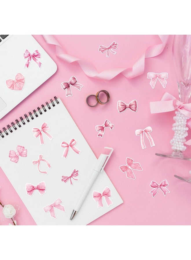 BeYumi Pink Bows Sticker Roll - 1000Pcs Coquette Pink Bows Stickers In 2 Rolls Waterproof Vinyl Girly Bows Aesthetic Decal For Gift Laptop Bottle Scrapbooking Luggage Computer Envelope Decor For Kids - Image 4