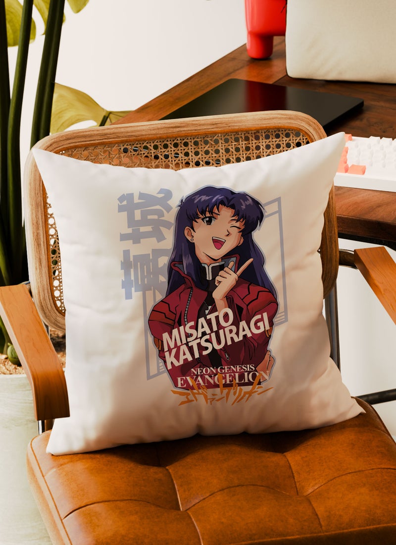 LOUD UNIVERSE Neon Genesis Evangelion Jar Neon Genesis Evangelion Couch Cushion Misato Katsuragi Decorative Cushion Cute Anime Character Anime Character Fan- - Image 3