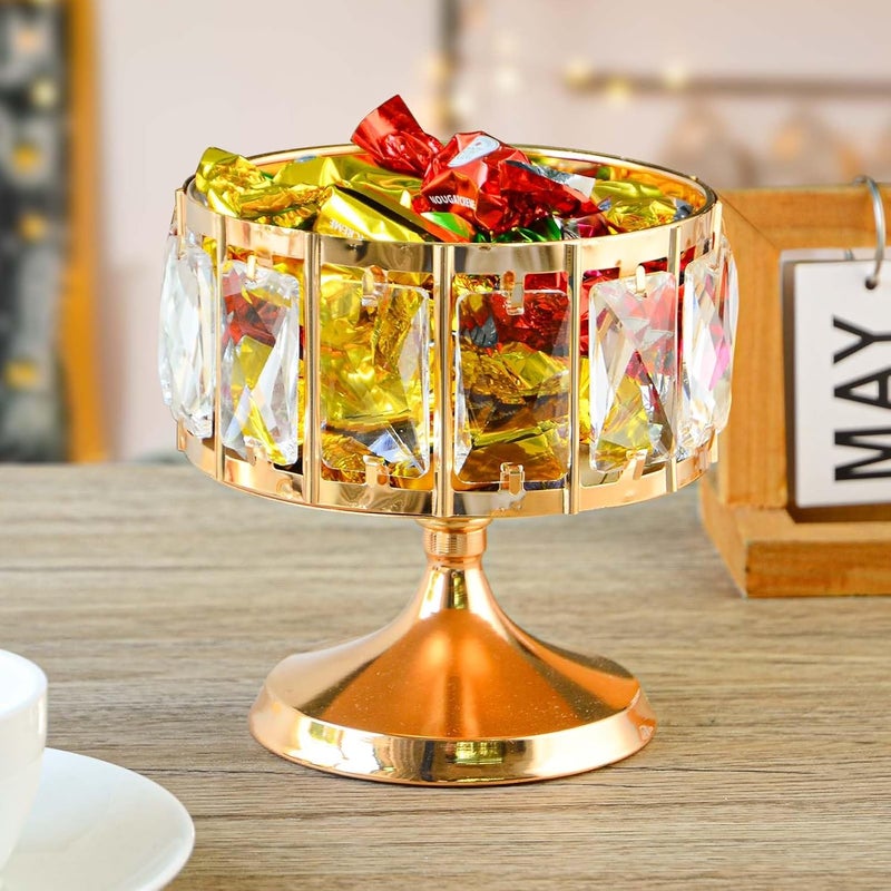 kolnlala Crystal Fruit Bowl for Kitchen CounterCrystal decorative plate for counter PartiesWedding Table Centerpiece storage decorative bowlS - Image 2