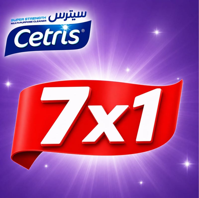 Cetris 7 in 1 Multi-Purpose Foam Cleaner Lavender Scent for Tough Stains & Grease Removal on Surfaces and Fabrics 1L - Image 2