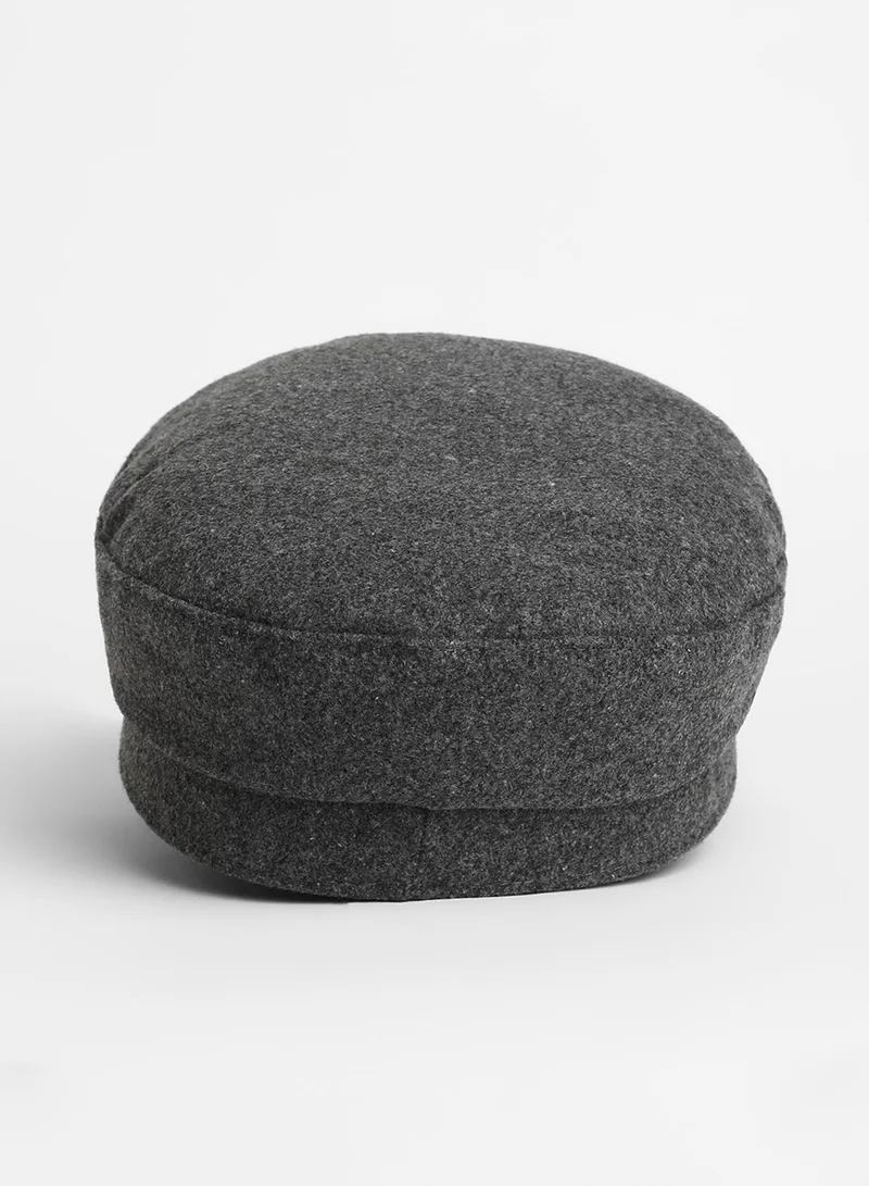 صوص هاوت Embellish-Lined Breton Cap - Charcoal Grey