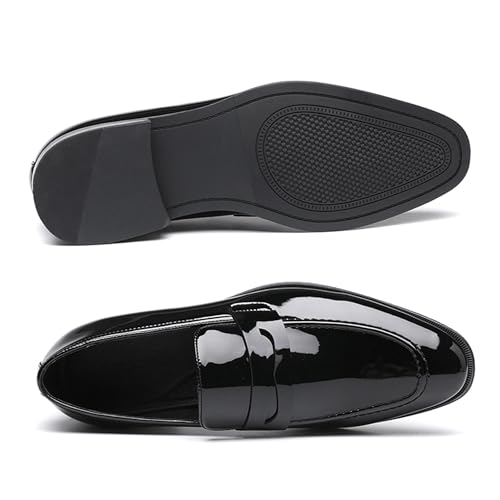 DECARSDZ Mens Slip-On Penny Loafer Casual Dress Shoes Black Wedding Formal Work Pointed Toe Men Tuxedo Shoes - Image 3