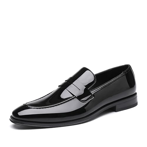 DECARSDZ Mens Slip-On Penny Loafer Casual Dress Shoes Black Wedding Formal Work Pointed Toe Men Tuxedo Shoes - Image 1